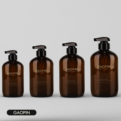10.14oz 13.52oz γύρω από τα επίπεδα πλαστικά μπουκάλια καφετί Eco σαμπουάν φιλικό