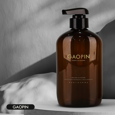 10.14oz 13.52oz γύρω από τα επίπεδα πλαστικά μπουκάλια καφετί Eco σαμπουάν φιλικό