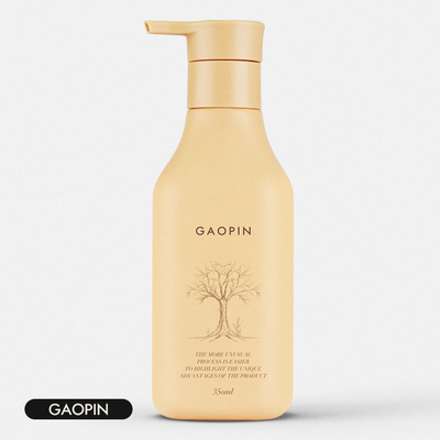 350ml πλαστική καλλυντική συσκευασία λοσιόν μπουκαλιών σαμπουάν με τη χρυσή αντλία